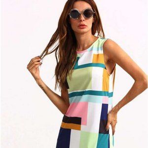 SHEIN Patchwork Zipper Back Tank Dress